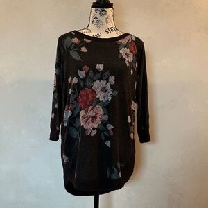Floral Print Black Tunic
